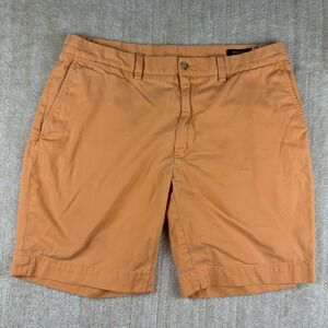 Ralph Lauren Polo Shorts Mens 35 Orange Logo Cotton Pockets Short